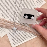 S925 Silver Pavé Star Pendant Necklace